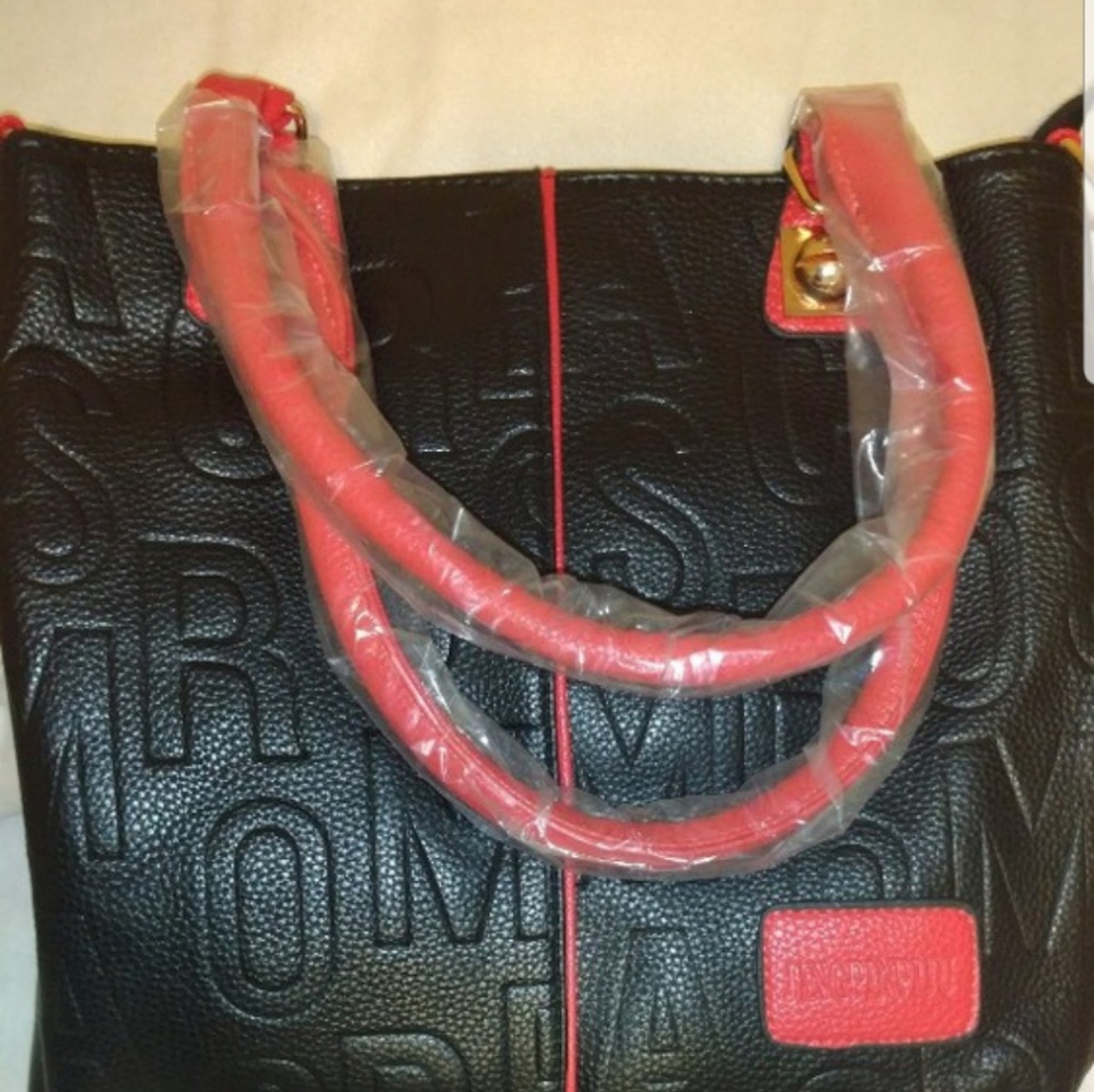 New Fashion Embossed Black PU Leather Handbag